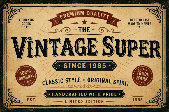 Vintage Super Font for Creative Projects